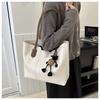Korean Style Minimalist Bucket Bag Women Faux Leather Tote Shoulder Handbag Large Capacity Commuter Purse