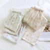 Женские штаны-пижама Весна/Лето 2026 100% хлопковая марля с цветочным узором в клетку Тонкие домашние штаны Низ женский