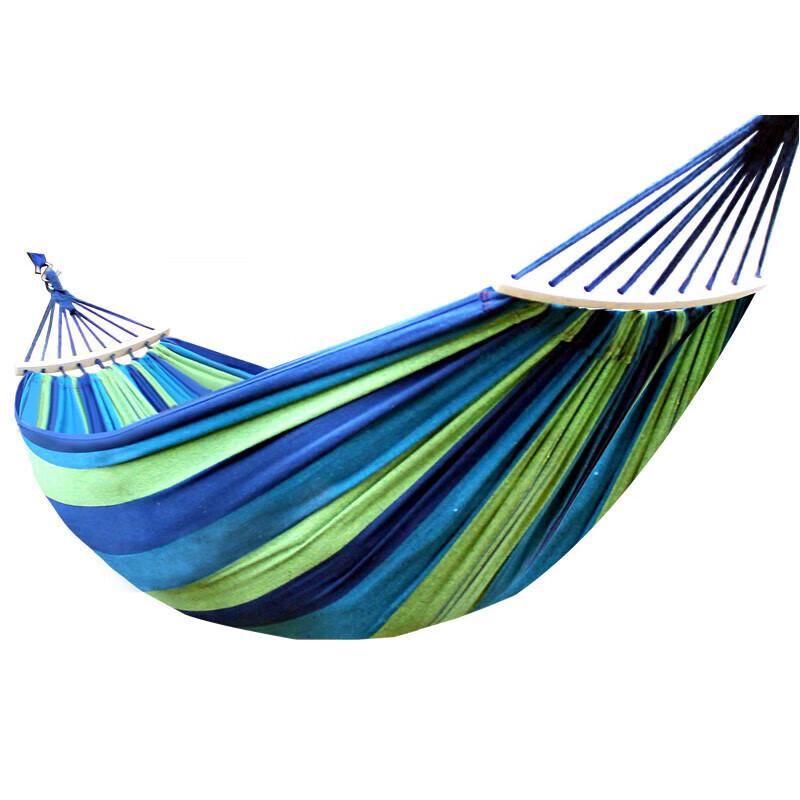 Huilingyang Outdoor Single Canvas Hammock with Curved Spreader Bar