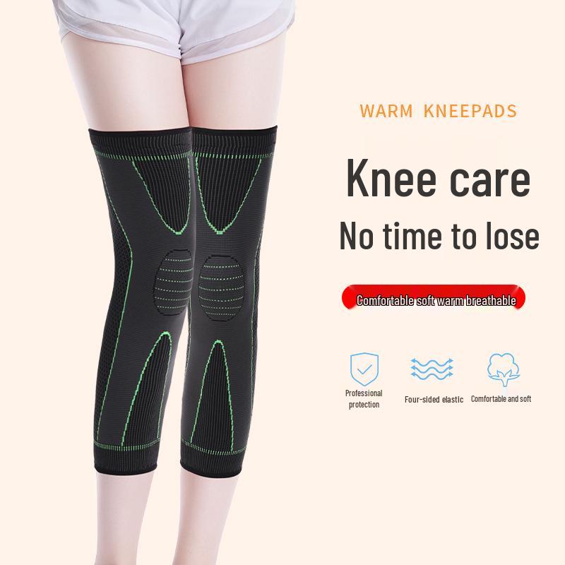 Men's Fleece-Lined Knee Support Sleeves - Non-Slip, Warm Compression for Sports and Cold Legs