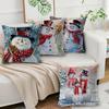 Рождественский Снеговик Подушка для Дивана Наполнитель Чехол Домашний Скандинавский Лен Поясничная Наволочка