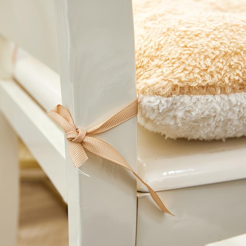 Ультрамягкая зимняя подушка для стула - Толстая, двусторонняя плюшевая подушка для сиденья для комфортного использования в офисе и дома, однотонная, машинная