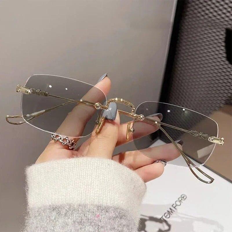 Photochromic Myopia Glasses Luxury Rectangular Square Near Sight Eyeglasses Fashion Color Changing Minus Eyewear Diopter To -4.0