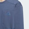 Adidas Спортивная толстовка с карманом и сплошным логотипом, спортивный свитер с круглым вырезом, мужская толстовка серо-синего цвета IM9066