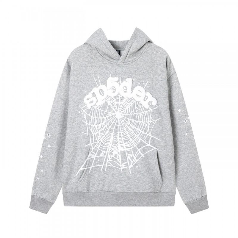 Spider Web Print Hooded Sweatshirt Set Unisex Oversized Streetwear Fleece Lined Long Sleeve Pullover