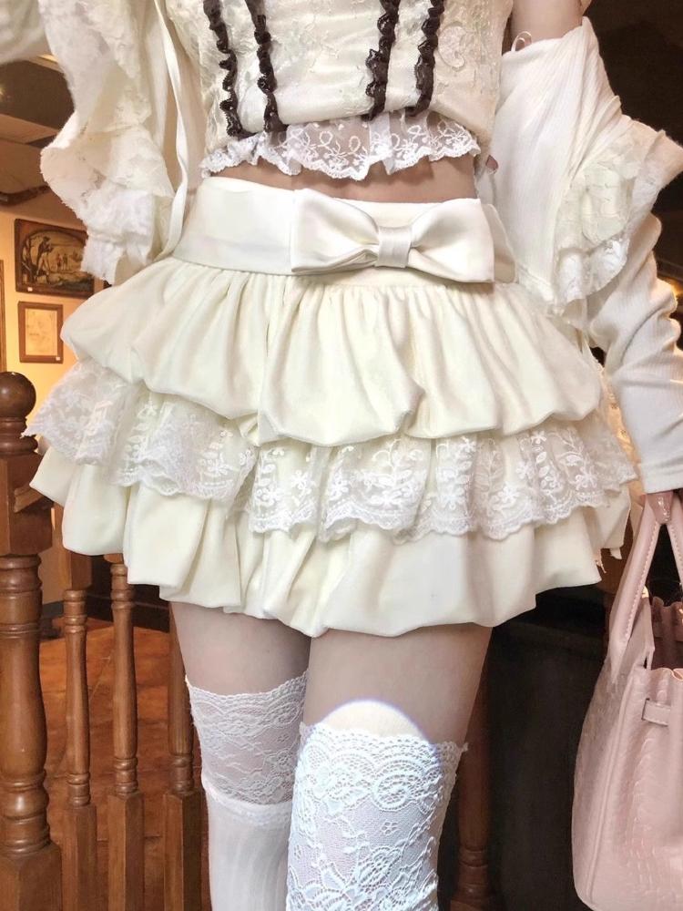 Кружевная пикантная плиссированная мини-юбка для девочек, женская юбка-трапеция, осень-зима, кавайная, милая праздничная юбка в стиле Харадзюку, корейская мода, повседневная юбка