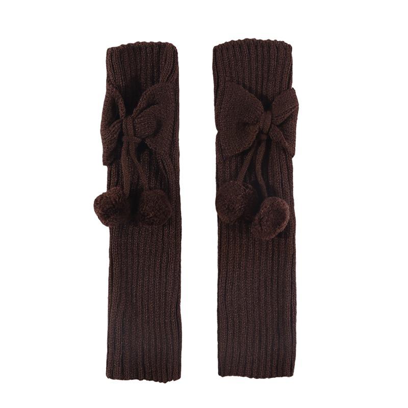 Women Girls Fashion Knitted Leg Warmers Cable Knit Footless Boot Socks Winter Kawaii Leg Sleeves with Balls