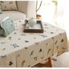 Embroidery Floral Pattern Cotton Linen Tablecloth Luxury For Home Dining Party Kitchen Coffee Picnic Indoor Outdoor Table Decor