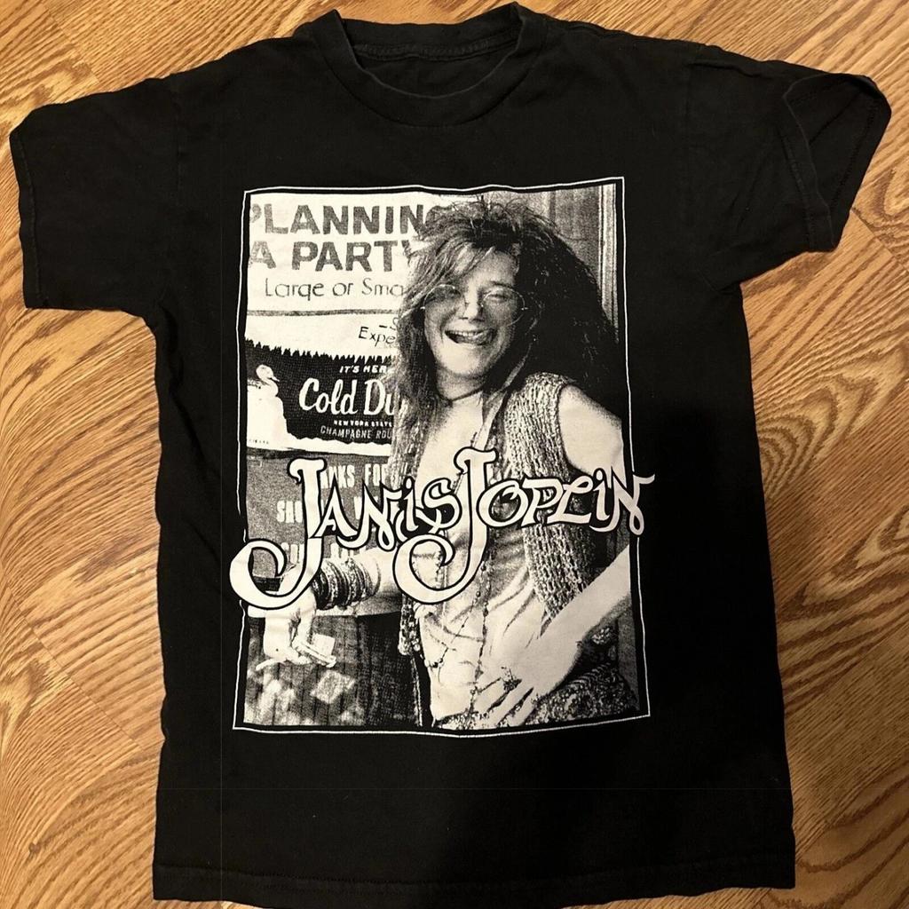 Janis Joplin Singer Black Album Pattern Unisex T-shirt Fan Gift T-shirt Daily Outdoor Fan Print Unisex T-shirt