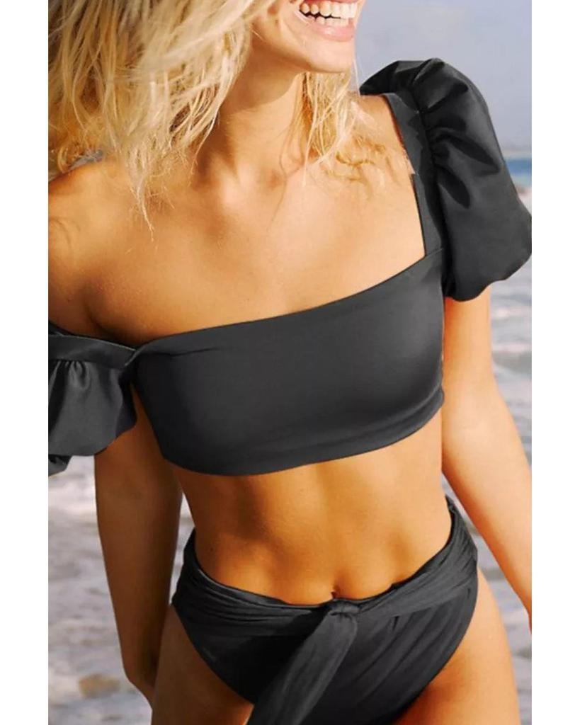 Azura Exchange Bubble Sleeves High Waisted Swimsuit