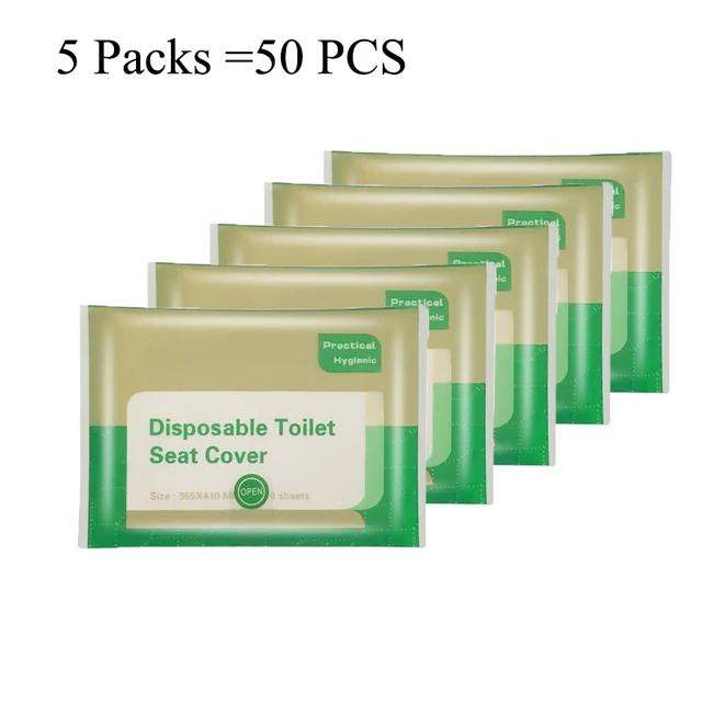 50pcs/lot Disposable Toilet Seat Cover 10pcs Waterproof Soluble Safety Travel/Camping Hotel Bathroom Accessiories Mat Portable