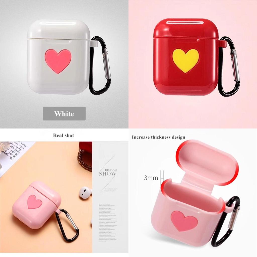 Love Heart Protective Bag Cover For Airpods Made Of Soft Skin-friendly Silicone