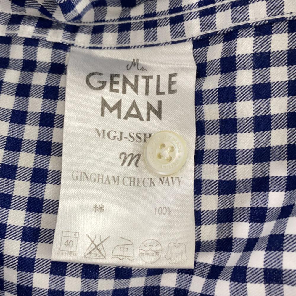 Mr.GENTLEMAN сделано в Японии Рубашка с коротким рукавом, воротником-стойкой и клетчатым узором M Мужская Б/У