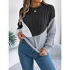 Autumn and Winter Women's Casual Flat Knit Crash Twist Knit Long Sleeve Pullover Sweater