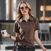 Женская футболка 3XL из хлопка с короткими рукавами и воротником-поло, простая верхняя одежда, женская утягивающая рубашка, летняя новинка, однотонная, для похудения