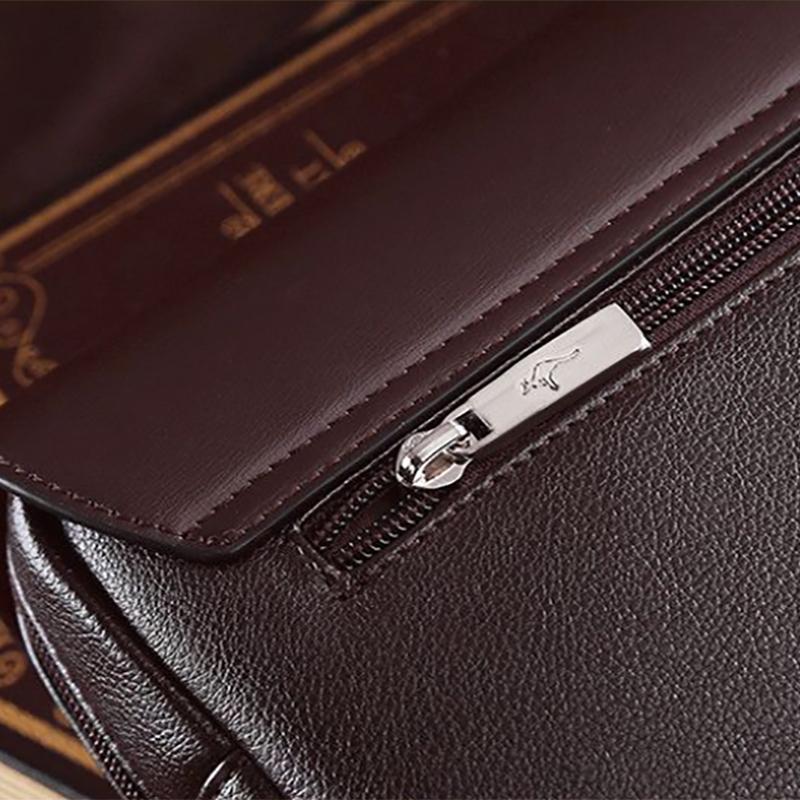 Messenger Shoulder Bag Men Leather Briefcase Casual Business Crossbody Handbag