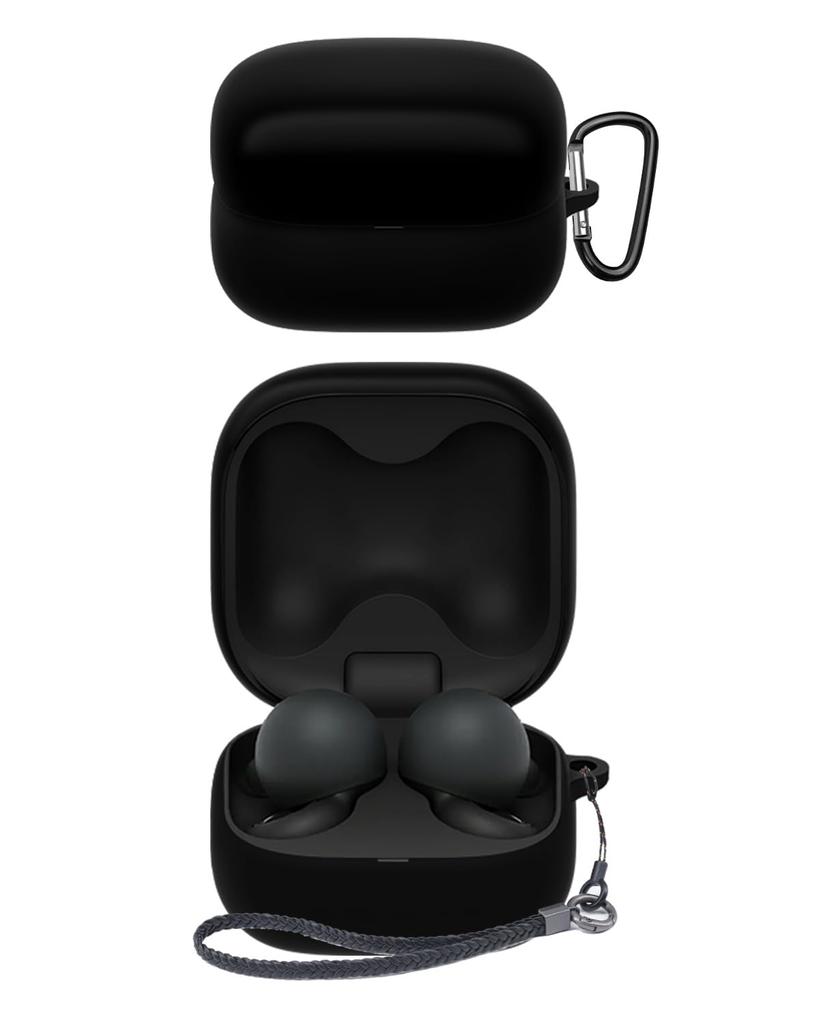 Case for SONY LinkBuds Open YAJOJO Wireless Earphones Charging Case Cover with Carabiner and Keychain Silicone Protective Case Drop Prevention