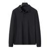Ice Silk Seamless Polo Shirt Men's Long Sleeved Business Casual Elastic Collar Men's T-shirt Top