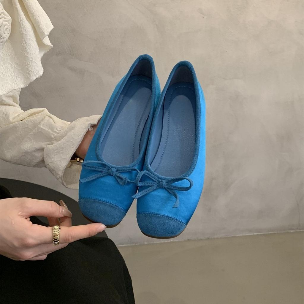 Туфли женские с круглым носком и неглубоким горлом, новые весенние и осенние, мягкие кожаные балетки, сказочный ветер, нежные педали, мягкие плоские шапочки, женские туфли