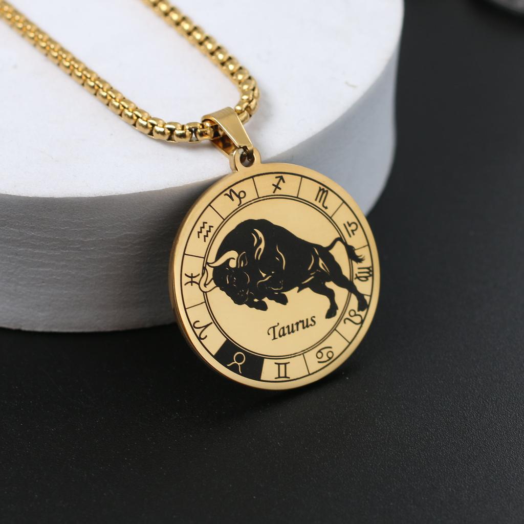 Ожерелье со знаком зодиака для мужчин и женщин лучшему другу, собачьи жетоны, подарок на день рождения, ожерелье с 12 созвездиями, кулон, ювелирное изделие для пары, подарок