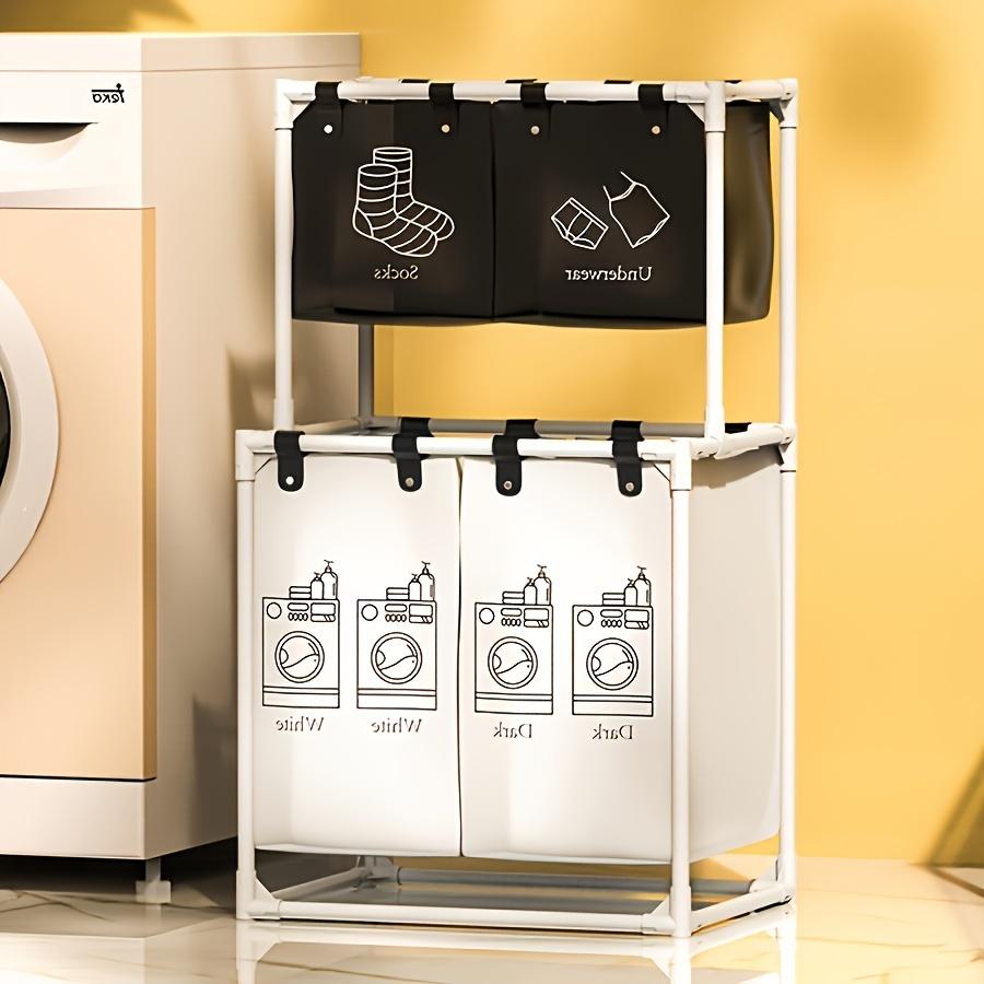 1 корзина для хранения грязной одежды, корзина для хранения одежды большой емкости, легкая двойная корзина для белья, стеллаж для хранения грязной одежды, сумка для хранения.