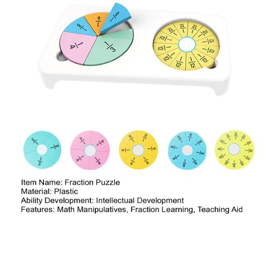 Дети Дробь Головоломка Математические Манипуляции Начальные Студенты Дробь Обучение Учебное Пособие Образовательная Дробь