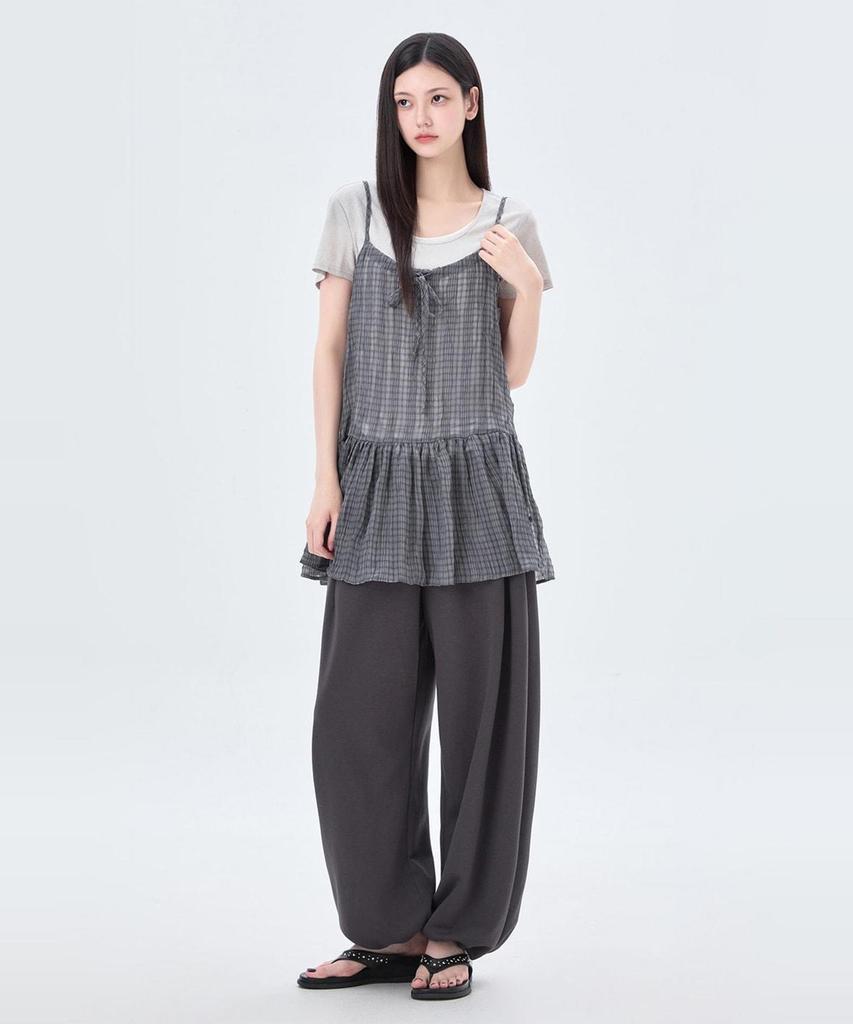 MIXXO Клетчатое платье без рукавов с многослойностью_Miwowg91Ss