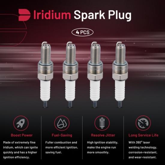 Set Of 4 Iridium Spark Plugs 4578 For 2002-2017 Suzuki Models