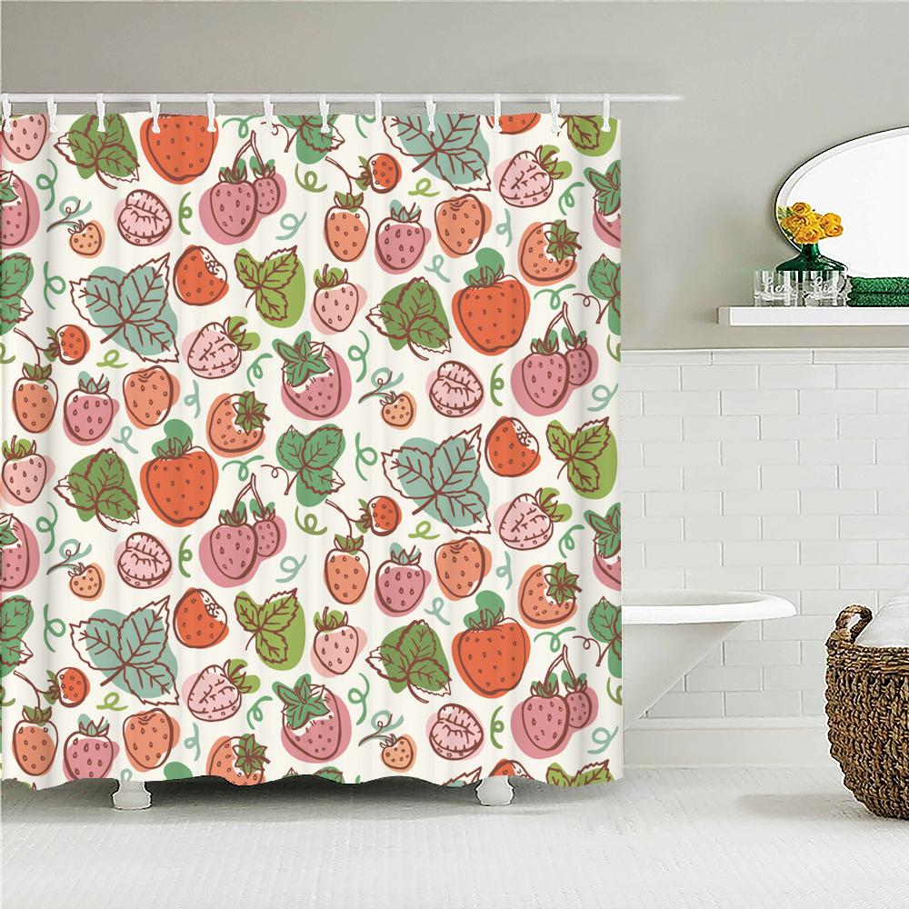 Современная занавеска для ванной с лимонами из свежих фруктов, водонепроницаемая тканевая занавеска для душа с 12 крючками, экран для ванны для ванной комнаты, домашний декор