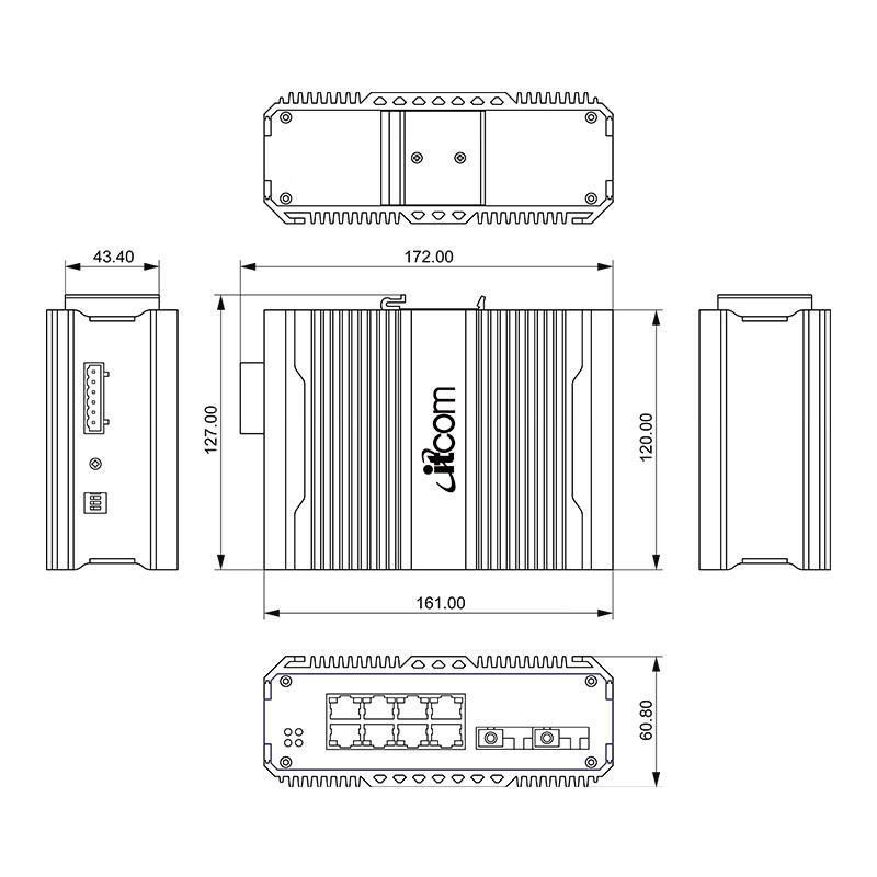 Aidicon Industrial Gigabit Ethernet Fiber Optic Switch