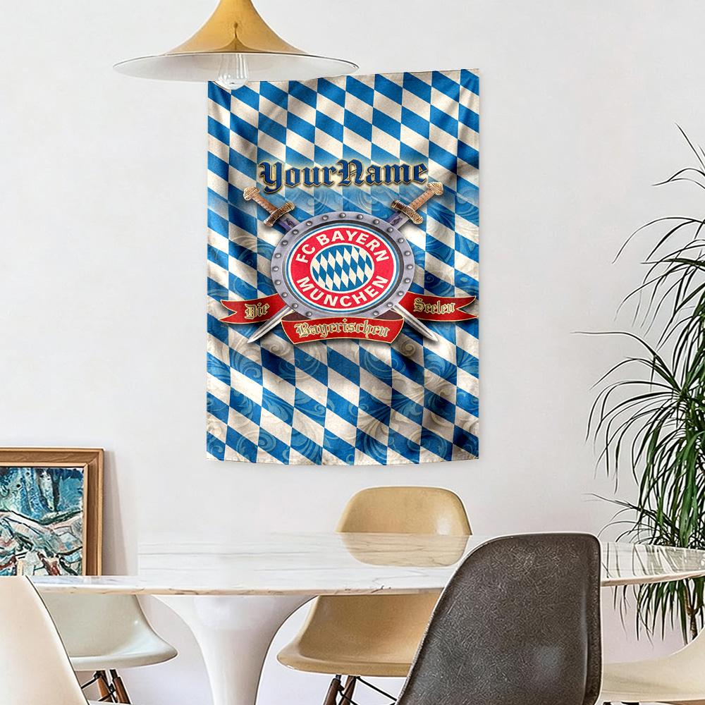 Bayern Munich Custom Your Name Wall Decor Tapestry Art For Pet Memorial Birthdaywedding Party Backdrop Family Gift
