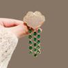 Light Luxury Emerald Brooch, High-End Female Auspicious Cloud Fringed Brooch, High-End Large Pin, Sweater, Suit Decoration Gift