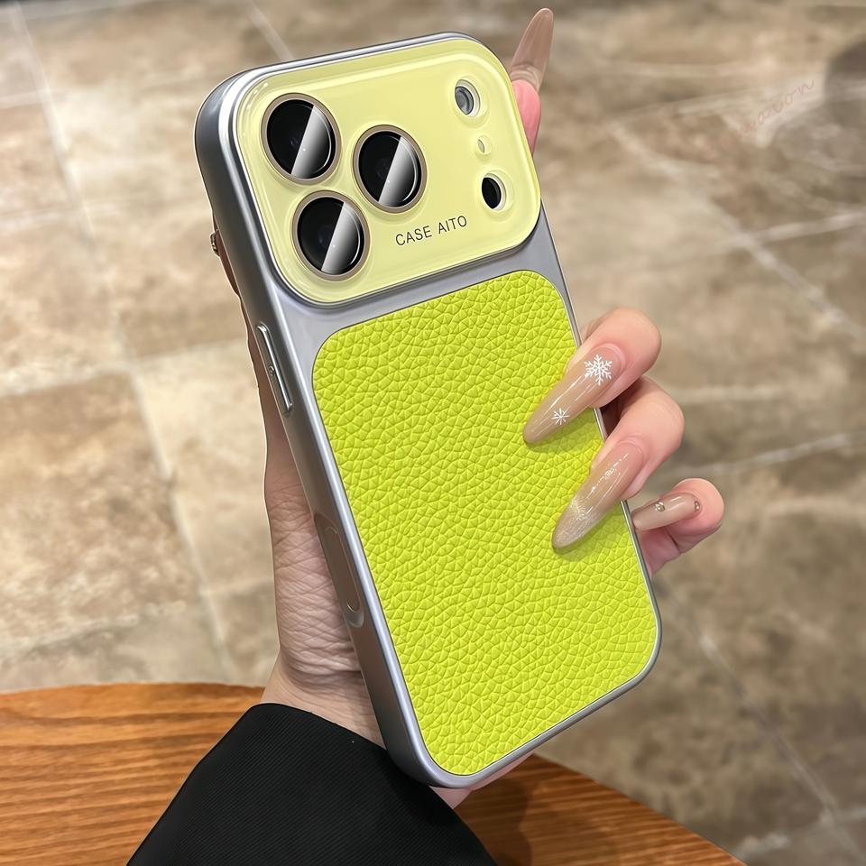 Official Lychee Leather Big Window Phone Case For For Iphone 17 13 14 1 16 Pro Max 16Pro 17Pro Candy Len Camera Protector Cover