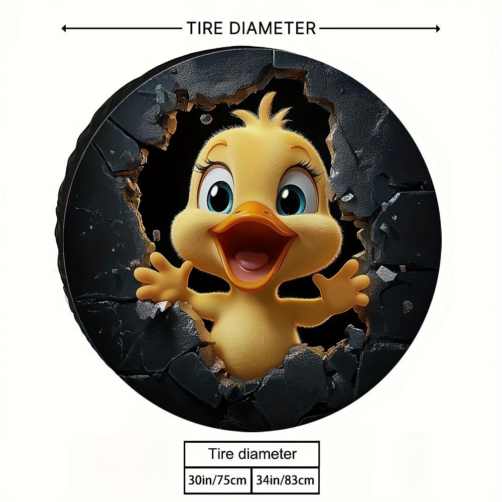 Cute Yellow Duck Tire Cover Durable Fabric Spare Wheel Protector For RV And Parking