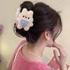 Bib Rabbit Clip Claw Hairpin Cute Plush White Hair Claw For Women Korean Hairpin Festival New Year Hair Clip Accessories