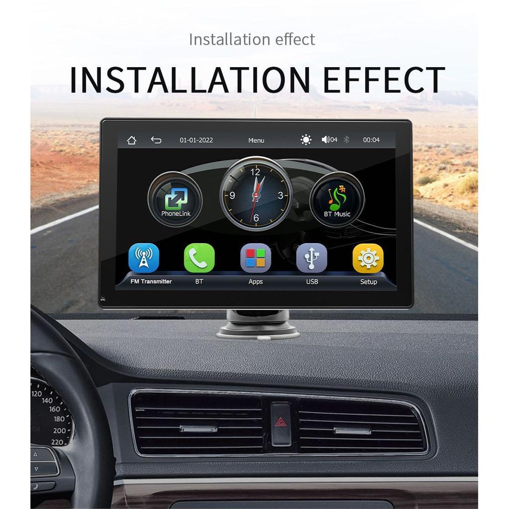 9-дюймовый сенсорный экран Автомобильный MP5-плеер Беспроводной Carplay/Android Авто Bluetooth Радио Многоязычная поддержка камеры заднего вида