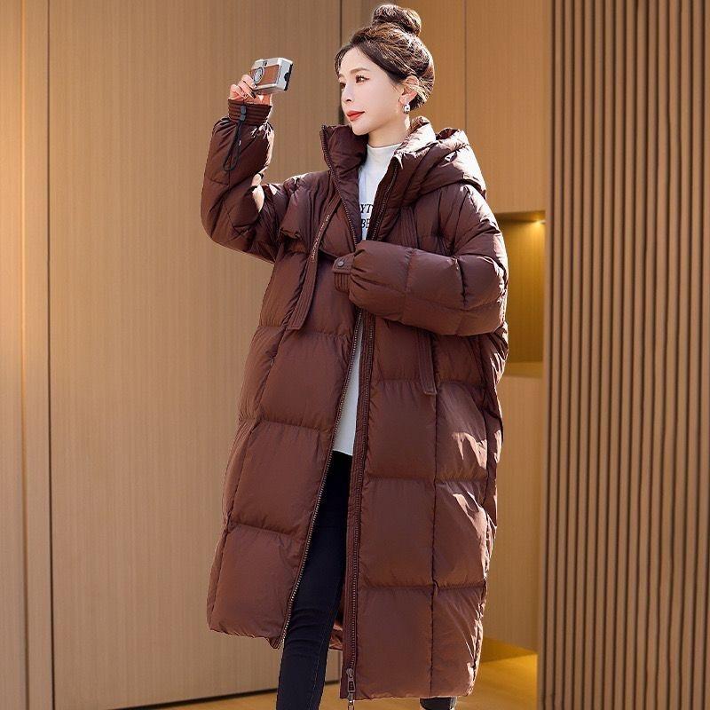 Korean Version High-quality Large Blanket Thickened Winter New Loose Down Jacket Women's Long Knee Cotton Jacket