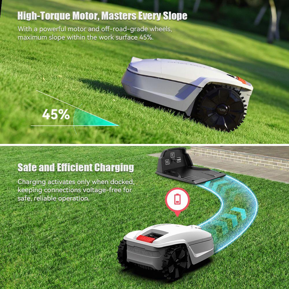 Роботизированная газонокосилка Goat Bot Unicut H1, большая площадь покрытия 1500 м², RTK+VSLAM для точного картографирования, ширина кошения 24 см