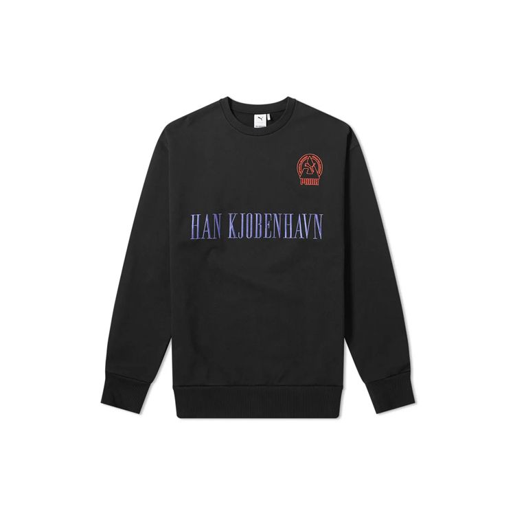 Puma X Han Kjobenhavn с вышитым логотипом, повседневная спортивная толстовка с круглым вырезом, мужские топы, черный 578244-01