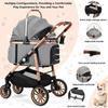 Poussette chien chat 4-en-1 pliable jusqu’à 25 kg, roues 360° amorties, transport animal, poussette tout-terrain confortable