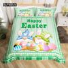 Пододеяльник с пасхальными яйцами и гномами, бабочками и цветами тюльпанов, комплект постельного белья из микрофибры, радуга, деревянная планка, кавайный гном, чехол для одеяла