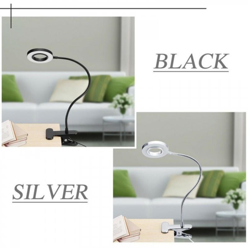 Flexible Dimmable USB LED Reading Lamp Next to Desk (Black)