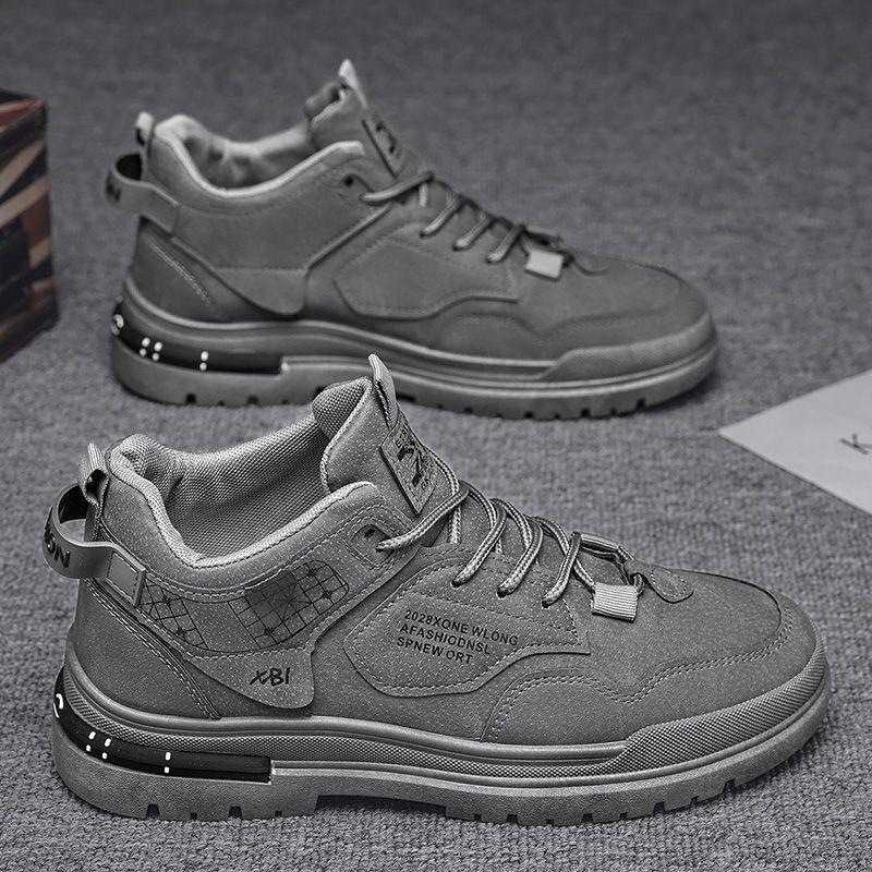 Модные мужские высокие рабочие ботинки, противоскользящие, износостойкие, на платформе, увеличивающие рост, для активного отдыха, для пеших прогулок, удобные, осенние новинки