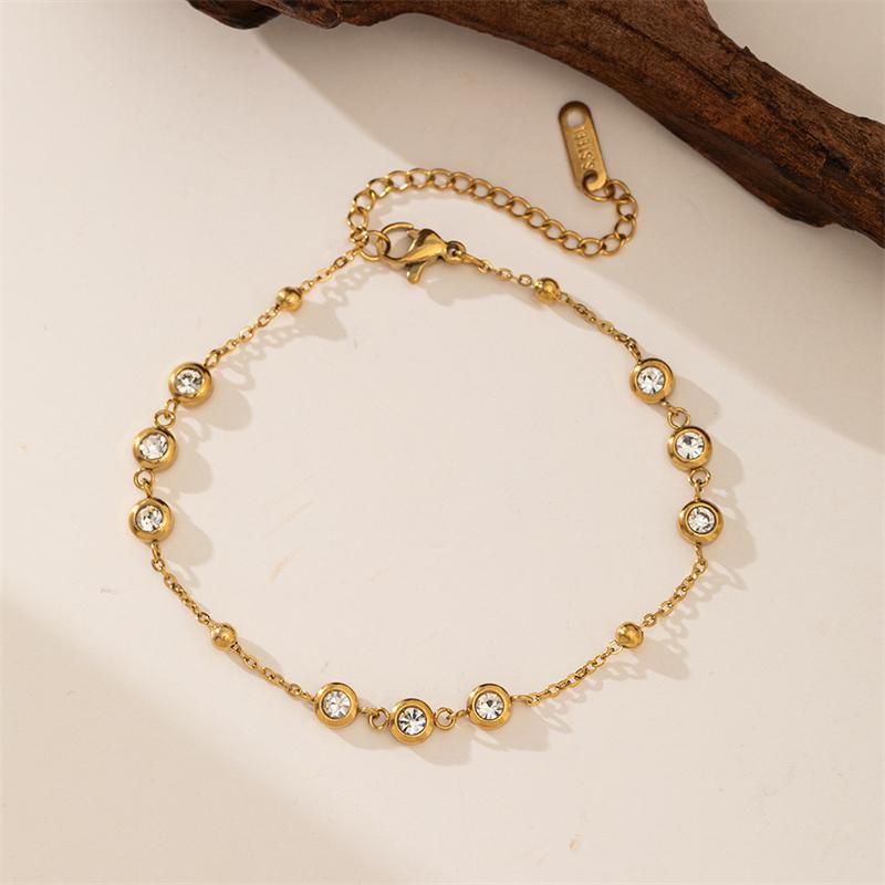 316L Stainless Steel New Trend Gold-plated Jewelry Set Elegant Style Embed Zircon Woman Charm Chain Necklaces Bracelet