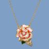 Exquisite Necklace for Women's Flower Pendant Necklace Pink Enamel Women's Jewelry Elegant Fashion Party Jewelry Sweater Chain