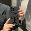 Cute Cartoon Matchman Matte Silicone Phone Case For iPhone 16 11 12 13 14 15 Pro Max XR XS X 7 8 Plus SE2 16E Soft Back Cover