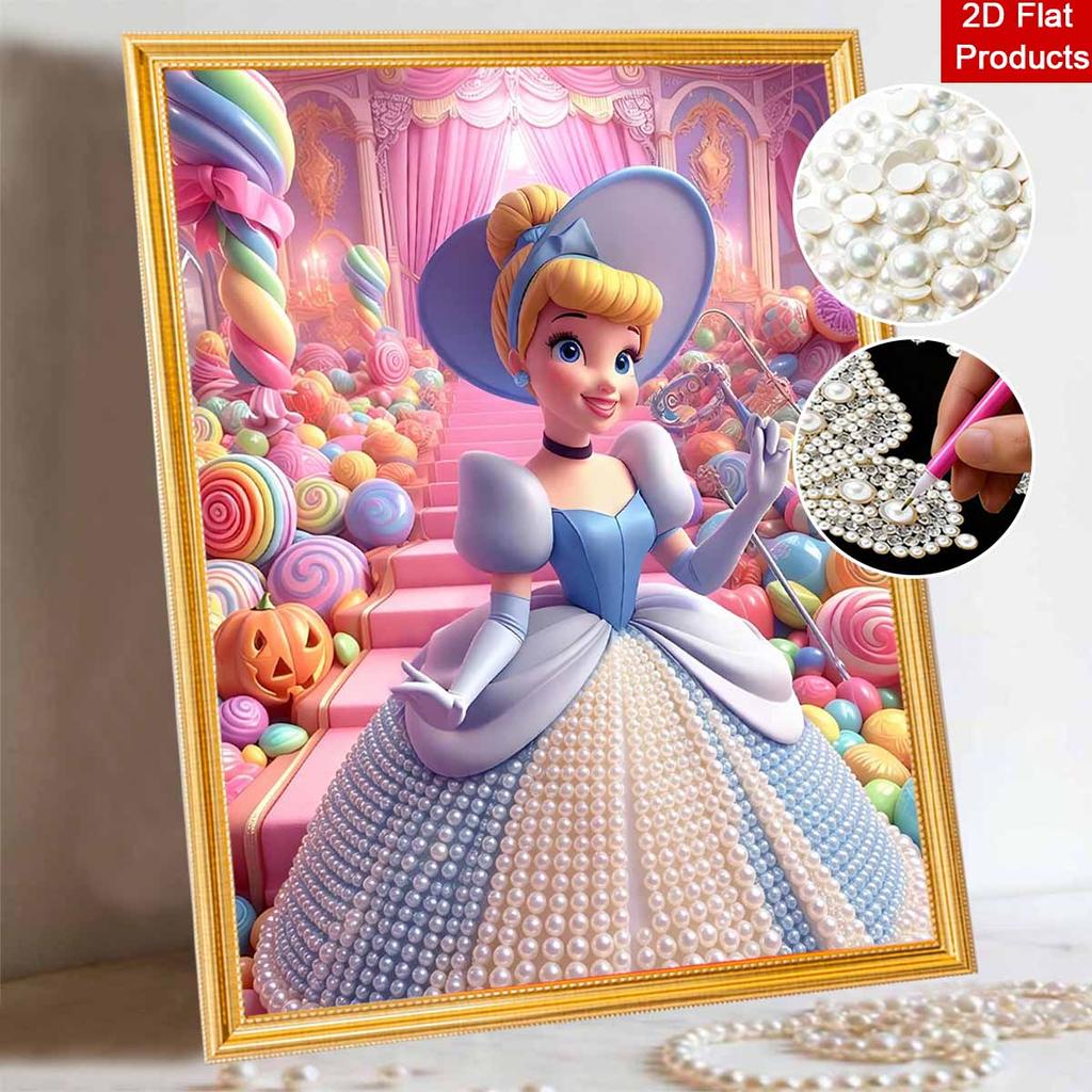 Disney Cinderella Pearl Painting Kit Handmade DIY Candy Land Home Decoration Painting