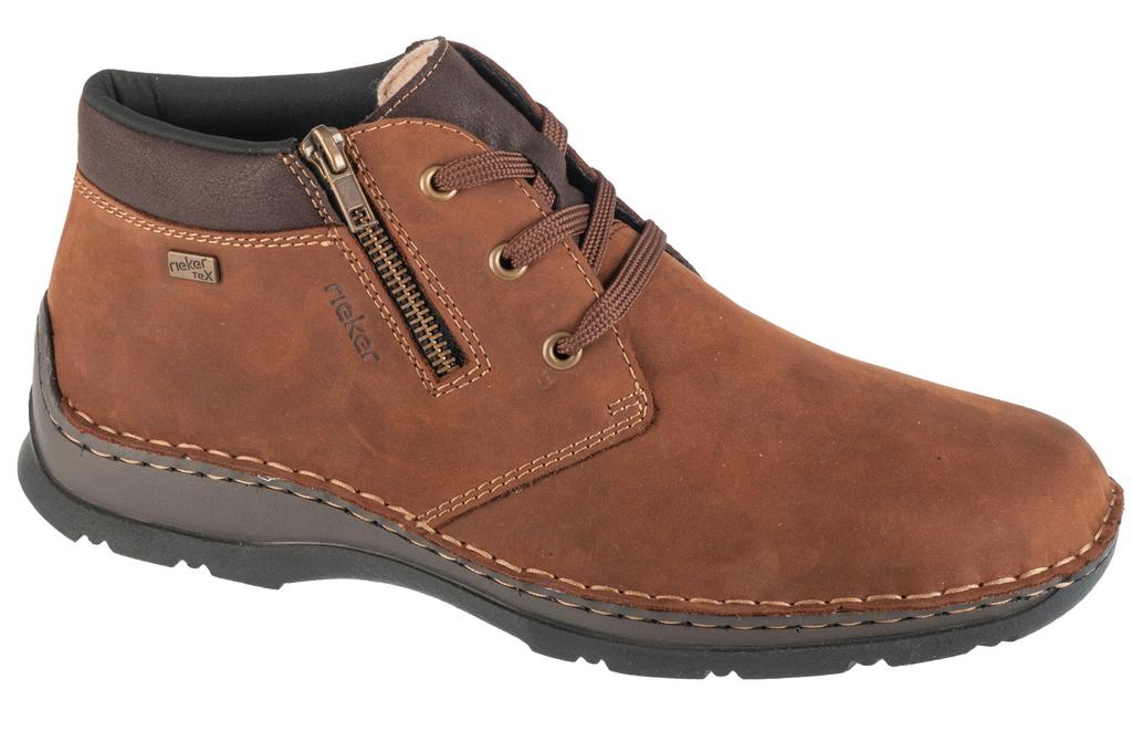 RIEKER Booties, Mens Brown Lace-up Shoes