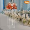 10 шт. Прозрачная акриловая подставка для цветов, 25x25x80см Современная подставка-дисплей для свадебных центральных элементов, Настольная подставка-ваза для украшения вечеринки