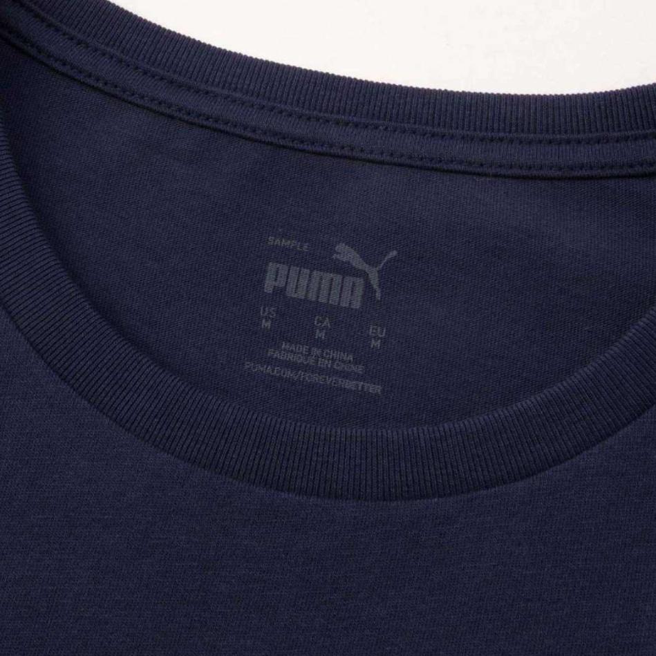 PUMA T Shirts Men's Marine Blue Crew Neck Moderate Straight Fit 783466-06